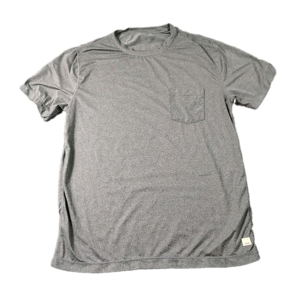Vuori Tradewind Performance Shirt Men's M Grey Pocket Stretch Lightweight V109